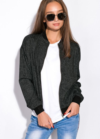 Бомбер женский (Черный меланж) Time of Style (261922193)