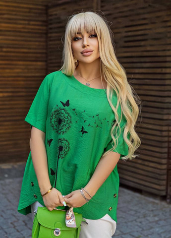 Зеленая летняя блузка летняя оверсайз LeVi