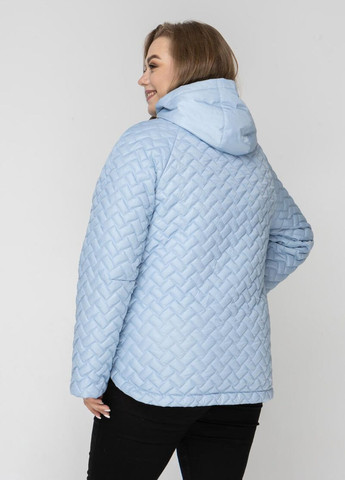 Голубая демисезонная демисезонная женская куртка с капюшоном большого размера DIMODA Жіноча куртка від українського виробника