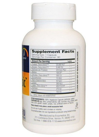 Digest Basic, Essential Enzyme Formula 90 Caps ENZ-29010 Enzymedica (258499238)