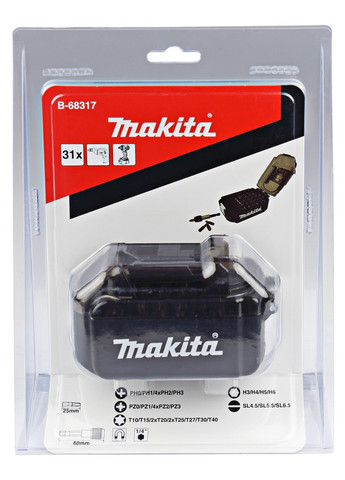 Набор бит 31 шт в виде аккумулятора LXT B-68317 Makita (257196445)