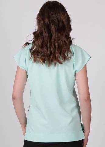 Светло-бирюзовая летняя блузка женская 0071 однотонный софт светло-бирюзовая Актуаль