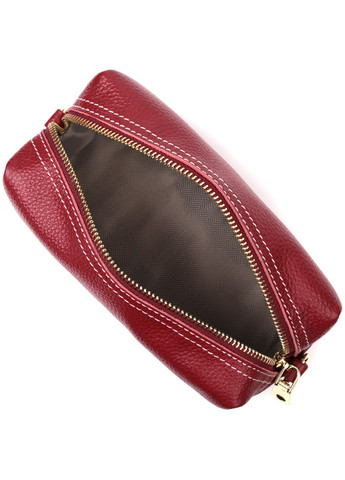 Интересная женская сумка с двумя ремнями из натуральной кожи 22274 Бордовый Vintage (276461739)