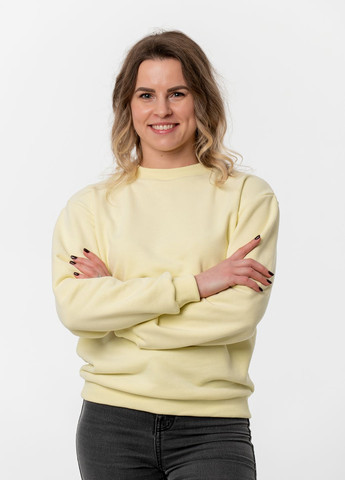 Светло-желтый женский свитшот с вышивкой "голубь мира" VINCA вышивка (266914649)