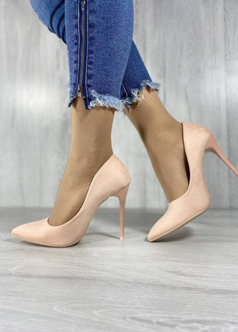 Персиковые женские туфли - фото