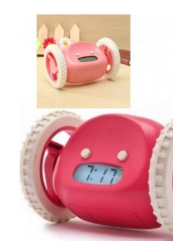 Будильник электронный убегающий на колёсиках lrm Clock CH-1818 Pink A (256939065)