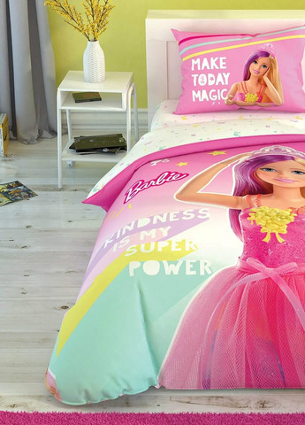 Подростковый комплект Disney Barbie Kindness Ранфорс / простыня на резинке+светится в темноте Tac (258655063)