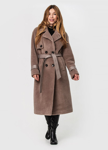 Двобортна шуба-пальто з натуральної вовни модель Esocco 23035 (271140565)