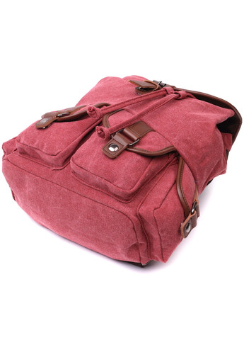 Удобный текстильный рюкзак что закрывается клапаном на магнит 22153 Бордовый Vintage (267925297)