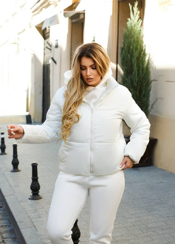 Женский спортивнй костюм с курткой белого цвета р.48/50 354215 New Trend (276709169)