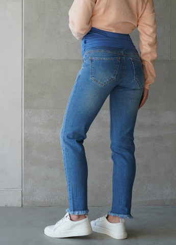 Стильные джинсы для беременных Mom синие с двойной поддержкой животика To Be - (258202214)