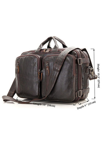 Деловая кожаная сумка-трансформер 14106 Темно-коричневый Vintage (269994205)