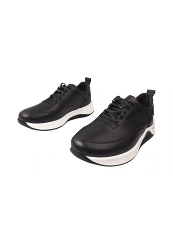 Черные кроссовки мужские из натуральной кожи, на низком ходу, на шнуровке, черные, украина Vadrus 298-21DTS
