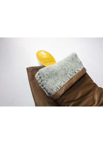 Женские коричневые кожаные длинные перчатки L Shust Gloves (266143010)