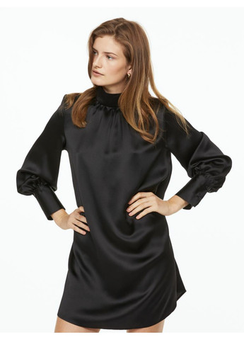 Черное коктейльное женское платье свободного кроя (10224) 38 черное H&M