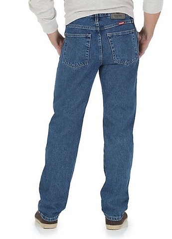Синие демисезонные прямые джинсы – dark stonewash оригинал 5 Star Premium Denim Wrangler