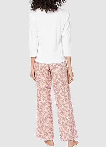 Комбинированная всесезон изысканнная женская пижама лонгслив + брюки Amazon