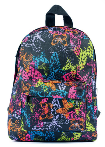 Дитячий рюкзак чорного кольору з принтом метелики для прогулдянок міський No Brand (260597019)