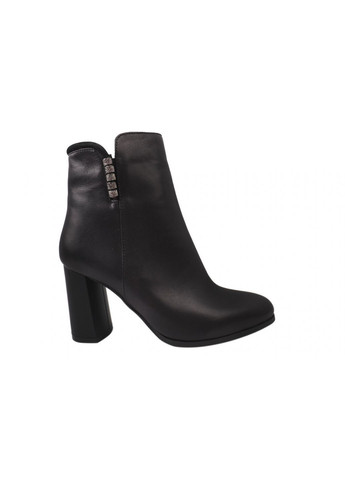 Черные ботильоны женские из натуральной кожи, на большом каблуке, цвет черный, украина Angels 109-21DH