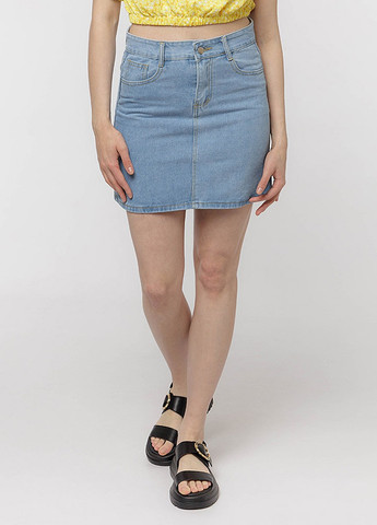 Жіноча коротка джинсова спідниця колір блакитний ЦБ-00216900 No Brand (259498503)