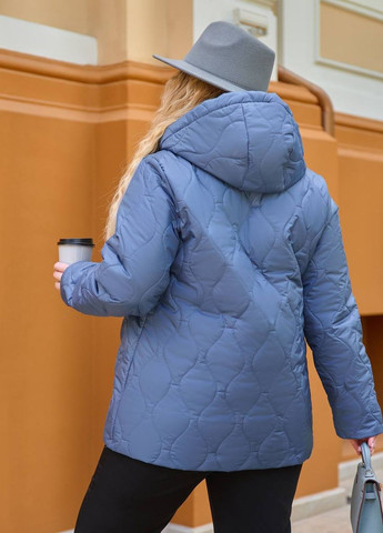 Синяя женская теплая куртка цвет джинс р.62/64 445178 New Trend