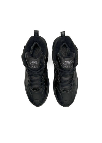 Чорні Зимовий кросівки чоловічі, вьетнам Nike M2K Tekno Mid All Black Fur