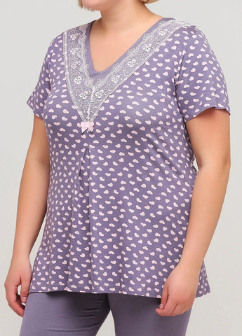 Фиолетовая всесезон піжама (футболка,капрі) футболка + капри Cotpark