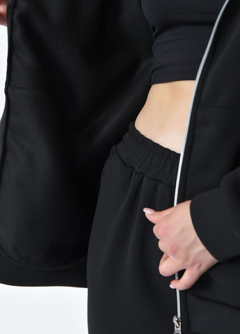 Спортивний костюм жіночий на флісі чорного кольору Let's Shop (266991954)