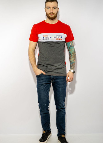 Бесцветная футболка с текстовым принтом (красно-серый) Time of Style