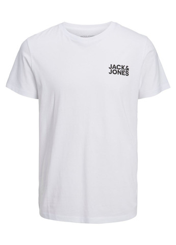 Белая футболка basic,белый с принтом черный,jack&jones Jack & Jones