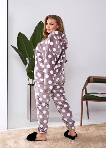 Бежевая женская махровая пижама в горох цвет бежевый р.44/46 448309 New Trend