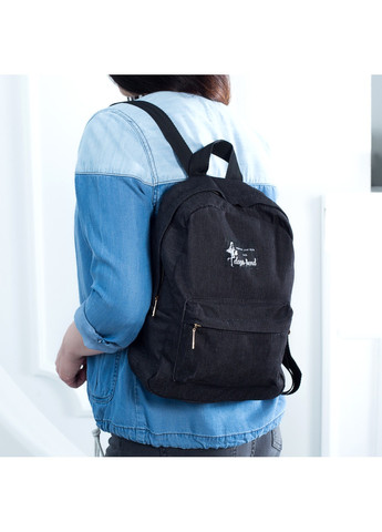 Повседневный женский черный рюкзак из джинсовой ткани для прогулок небольшой No Brand (258591288)
