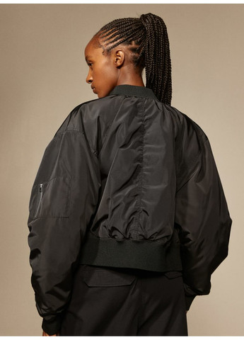 Черная демисезонная женская куртка бомбер н&м (56059) xxs черная H&M