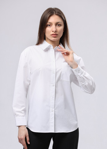 Біла біла сорочка з бавовняної тканини 1302 з довгим рукавом Cat Orange