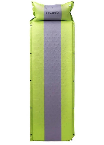Надувной самонадувающийся коврик для походов туризма кемпинга отдыха на природе 3х195х60 см (475444-Prob) Серый с зеленым Unbranded (267498547)