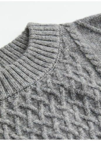 Сірий зимовий жіночий светр з візерунком з кіс н&м (56410) xs сірий H&M