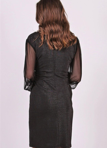 Черное платье женское 091 однотонный люрекс черное Актуаль