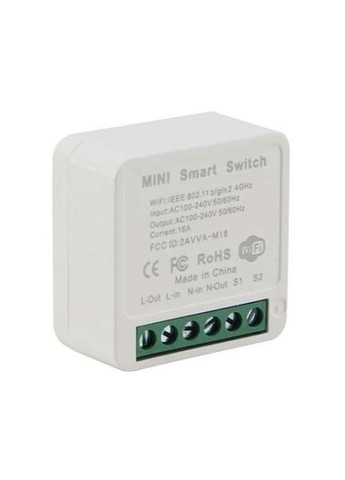 Смарт реле Wi-Fi Smart Switch (220 В, 16A, 6 Pin, Android / iOS, голосове управління, розумна розетка) - Білий Diy (264835968)