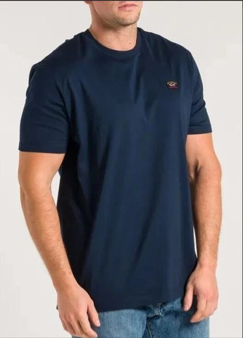 Темно-синяя футболка мужская с коротким рукавом Paul & Shark PATCH LOGO T-SHIRT