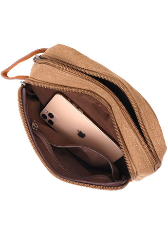 Барсетка для мужчин на два отделения из качественного текстиля 22235 Коричневый Vintage (267925313)