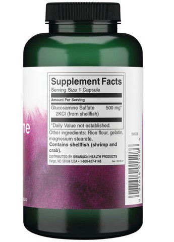 Glucosamine Sulfate 2KCl 500 mg 250 Caps Swanson (258499319)