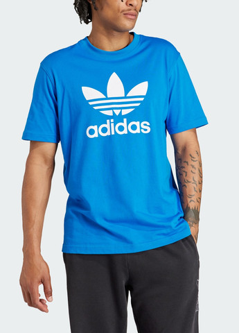 Синяя футболка adicolor trefoil adidas