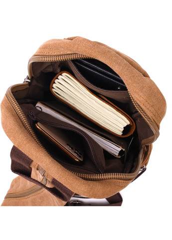 Вместительный текстильный рюкзак в стиле милитари Vintagе 22180 Коричневый Vintage (267948740)