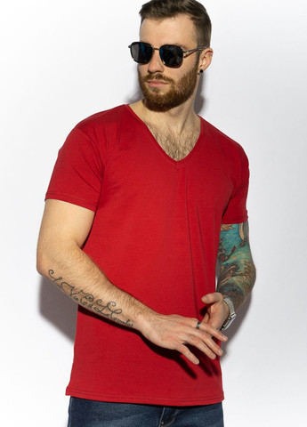 Бордова футболка з v-подібним вирізом (бордовий) Time of Style