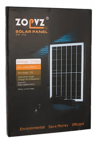 Солнечная панель Solar Panel ZOPVZ ZO-712 Panel зарядка от солнца монокристаллическая панель 25*37*2.5 см 6W Led (257623841)