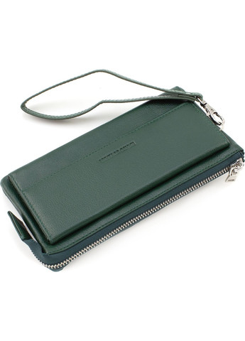 Женский кошелек-клатч с блоком для карточек на молнии 10,5х20,5 6052-7(17081) Зеленый Marco Coverna (259752515)
