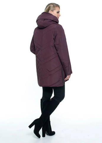 Темно-бордовая демисезонная демисезонная куртка батал DIMODA Жіноча куртка від українського виробника