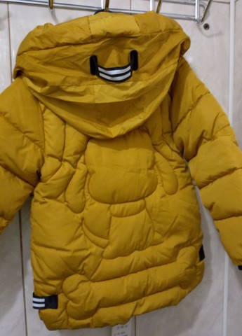 Желтая зимняя куртка детская для девочки No Brand