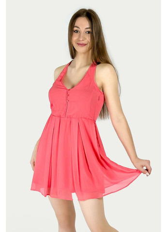 Рожева повсякденний сукня 9391/304/679 з пишною спідницею Pull & Bear однотонна