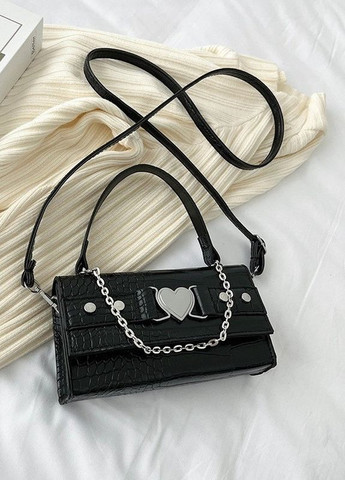 Жіноча сумка крос-боді рептилія чорна No Brand (276530055)